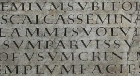 A portion of the Damasus inscription in S. Agnese fuori le Mura.